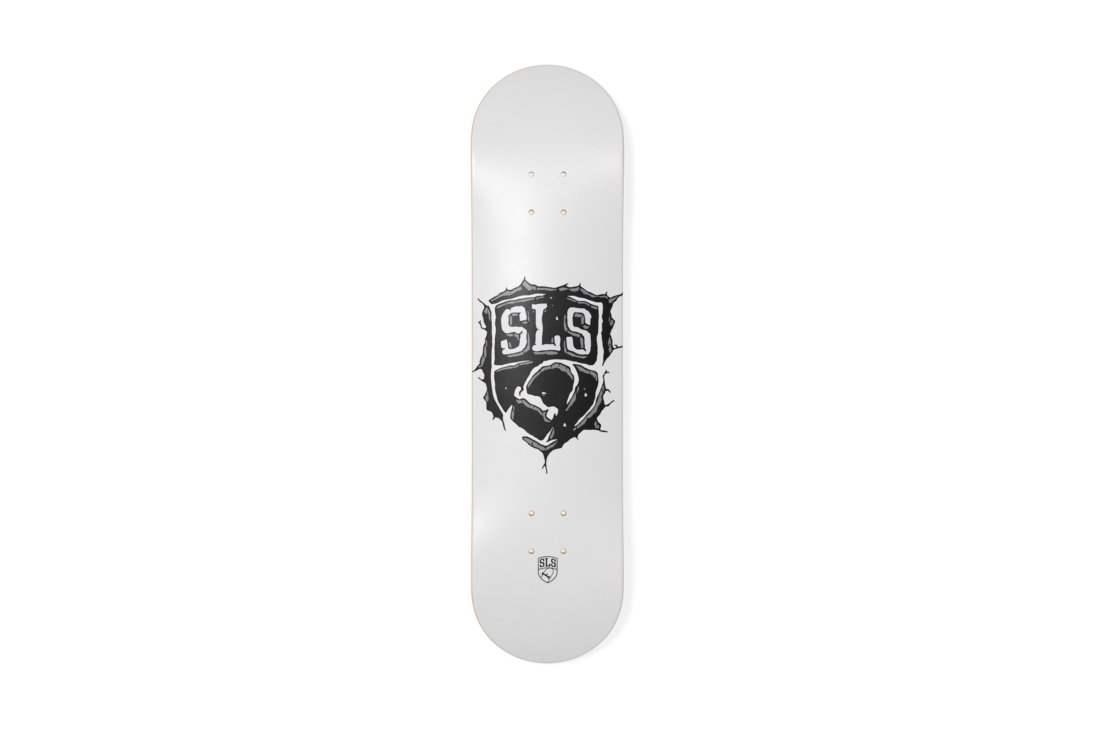 SLS x Joshua Vides collaboration 8.25 skate deck white and gold - Street League Skateboarding