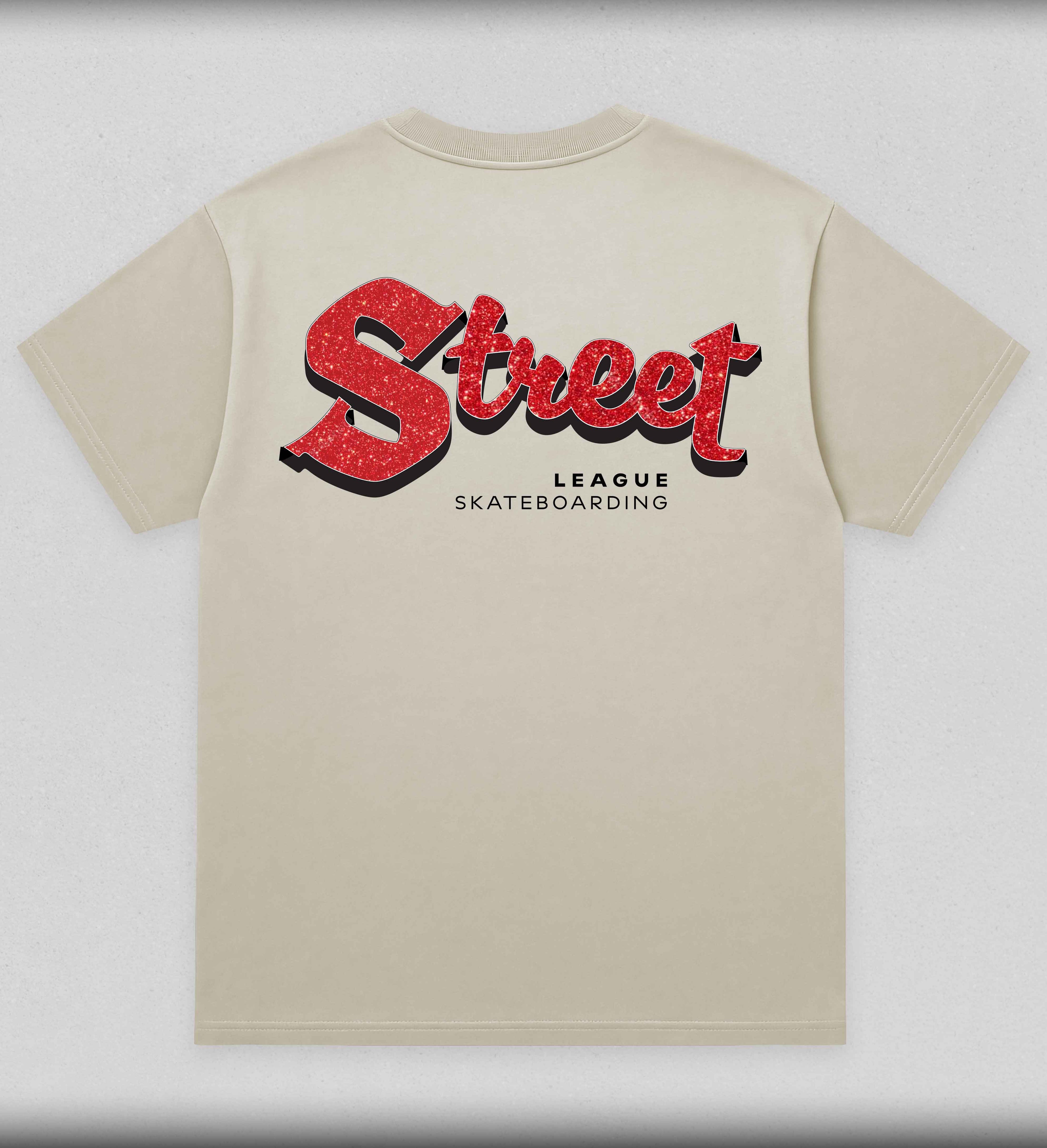 SLS Marquee graphic tee red glitter - Street League Skateboarding Las Vegas