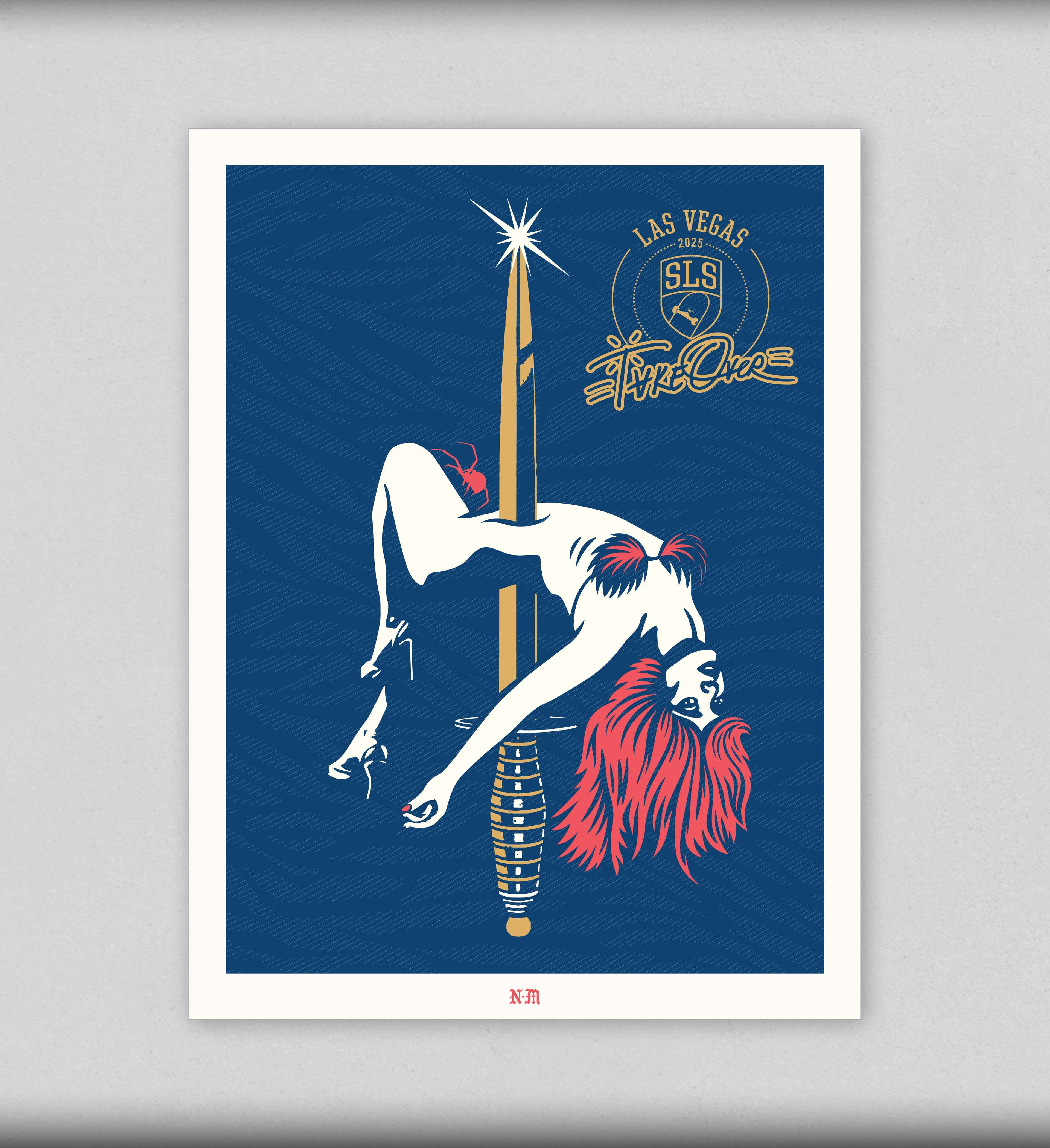 SLS x Never Made 18x24 Vegas Showgirl poster - Street League Skateboarding
