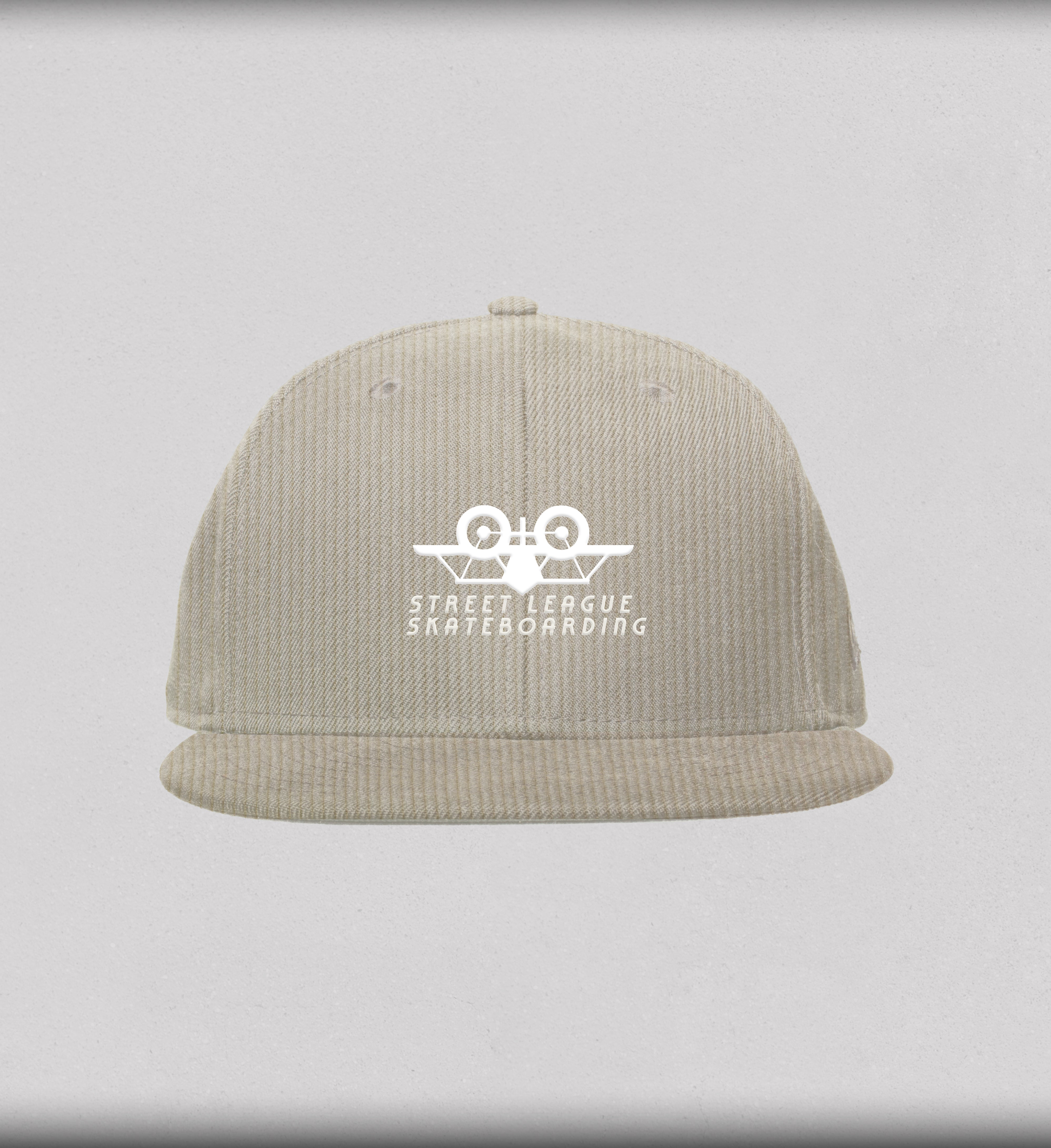 SLS Wheelz Up tan corduroy snapback hat airplane graphic - Street League Skateboarding
